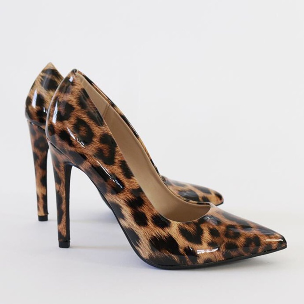 scheme leopard patent high heel pump stiletto - Picture 2 of 7
